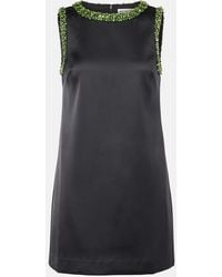 Self-Portrait - Verziertes Minikleid Aus Satin - Lyst