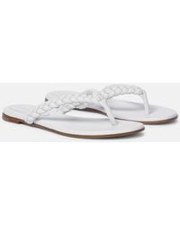 Gianvito Rossi - Tropea Leather Thong Sandals - Lyst