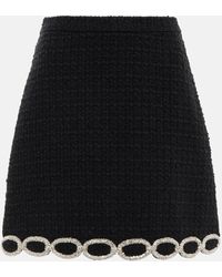 Valentino - Mini-jupe en tweed a ornements - Lyst