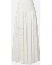Alexandra Miro - Serena Broderie Anglaise Cotton Maxi Skirt - Lyst