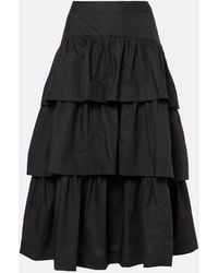 Ulla Johnson - Falda Midi Winnie De Algodon A Capas - Lyst