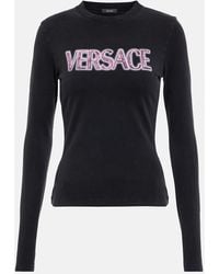 Versace - Camiseta Goddess De Algodon Con Logo - Lyst