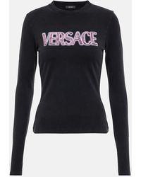 Versace - Camiseta Goddess de algodon con logo - Lyst