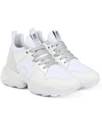 Hogan Interactive Leather-trimmed Trainers - White