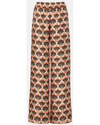 La DoubleJ - Printed Silk Palazzo Pants - Lyst