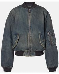 Balenciaga - Chaqueta Bomber De Denim Con Efecto Desgastado - Lyst