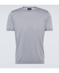 Giorgio Armani - Silk And Cotton T-shirt - Lyst