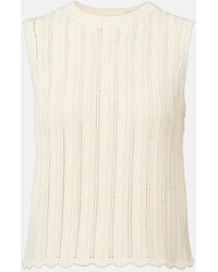 Altuzarra - Zabou Scalloped Pointelle Cotton Top - Lyst