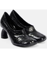 Dries Van Noten - 75 Croc-Effect Metallic Leather Pumps - Lyst