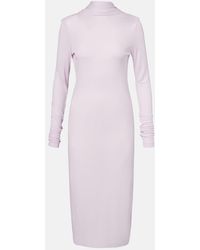 TOTEME - Draped Jersey Midi Dress - Lyst