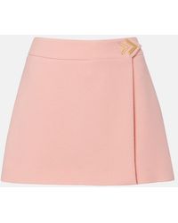 Valentino - Vgold Virgin Wool Crepe Miniskirt - Lyst