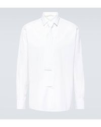 Prada - Tie-neck Cotton Tuxedo Shirt - Lyst