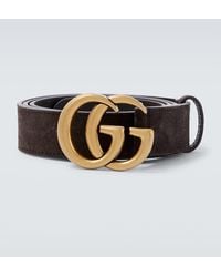 Gucci - Gg Marmont Suede Belt - Lyst