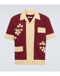 Bode - Moonflower Applique Cotton Shirt - Lyst