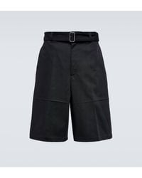Jil Sander - Wool Gabardine Belted Shorts - Lyst
