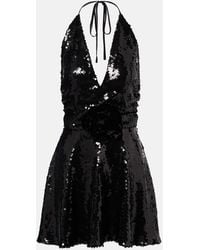 Dolce & Gabbana - Sequined Halterneck Minidress - Lyst