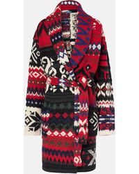 Polo Ralph Lauren - Intarsia And Jacquard Wool-Blend Wrap Cardigan - Lyst