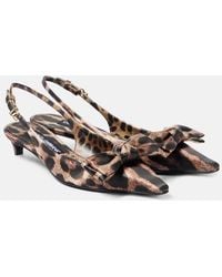 Dolce & Gabbana - Leo 30 Printed Satin Slingback Pumps - Lyst