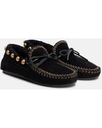 Isabel Marant - Fitza Studded Suede Loafers - Lyst