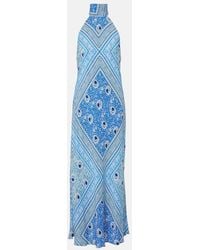 RIXO London - Maura Printed Satin Maxi Dress - Lyst