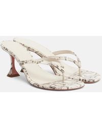 AMINA MUADDI - Juliette Snake-Print Leather Thong Sandals - Lyst