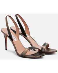 Aquazzura - So Nude 85 Leather Slingback Sandals - Lyst