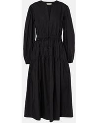 Ulla Johnson - Aurelie Pleated Cotton Midi Dress - Lyst