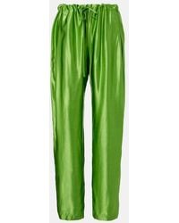 KHAITE - Rohen Satin Wide-Leg Pants - Lyst