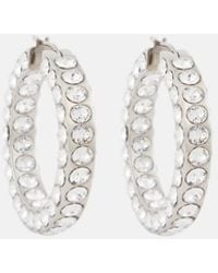AMINA MUADDI - Jahleel Large Crystal-Embellished Hoop Earrings - Lyst