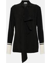 Victoria Beckham - Silk Shirt With Tie Detail - Lyst