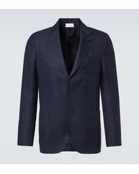 Lardini - Checked Cotton And Linen Blazer - Lyst