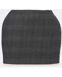 Magda Butrym - Checked Crochet-Trimmed Virgin Wool Miniskirt - Lyst