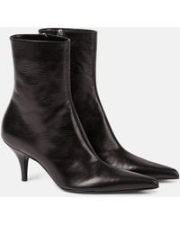 The Row - Sling Leather Ankle Boots - Lyst