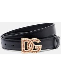 Dolce & Gabbana - Dg Embellished Leather Belt - Lyst