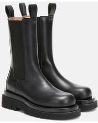 Bottega Veneta - Lug Leather Ankle Boots - Lyst