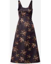 Emilia Wickstead - Tippi Floral Genzianella Midi Dress - Lyst
