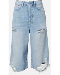 Acne Studios - Distressed Denim Bermuda Shorts - Lyst