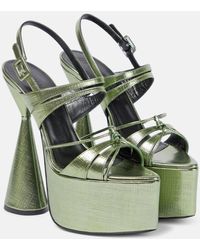 D'Accori - Belle Metallic Leather Platform Sandals - Lyst