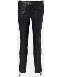 Isabel Marant - Low-Rise-Hose Cyerra Aus Leder - Lyst