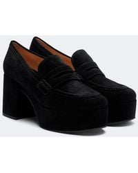 Gianvito Rossi - Jenna Suede Loafer Pumps - Lyst