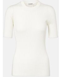 Jil Sander - Ribbed-Knit Silk Sweater - Lyst