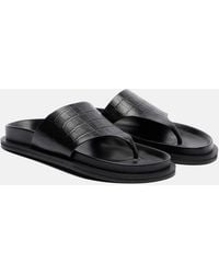 A.Emery - Imara Croc-Effect Leather Thong Sandals - Lyst