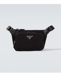 Prada - Re-Nylon Leather-Trimmed Belt Bag - Lyst