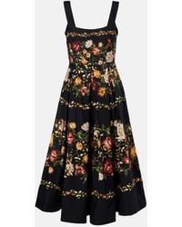 Agua Bendita - Vestido Midi Alcaparra De Algodon Floral - Lyst