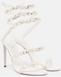 Rene Caovilla - Cleo 105 Embellished Satin Sandals - Lyst