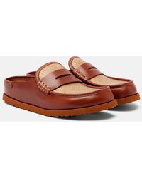 Birkenstock - Naples Leather-Trimmed Woven Mules - Lyst