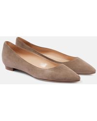 Manolo Blahnik - Lanza Bb Suede Ballet Flats - Lyst