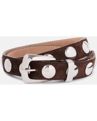 KHAITE - Benny Studded Suede Belt - Lyst