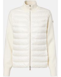 Moncler - Down-Paneled Virgin Wool Cardigan - Lyst