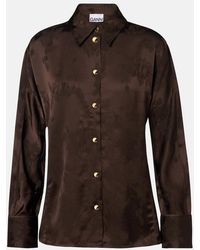 Ganni - Satin Jacquard Shirt - Lyst